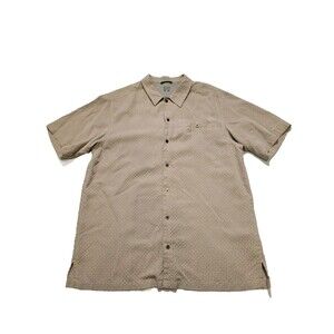 Columbia Omni Shield Mens Medium Button Up Shirt Beige Plaid Gorpcore Outdoors